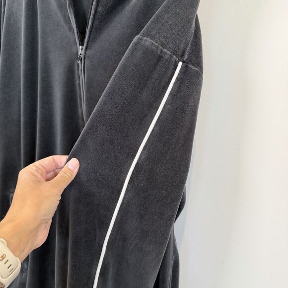 VTG Phat Farm Tracksuit Jacket Mens 1XL Gray Velour Crest Y2K 90s Rap Streetwear - Picture 15 of 15